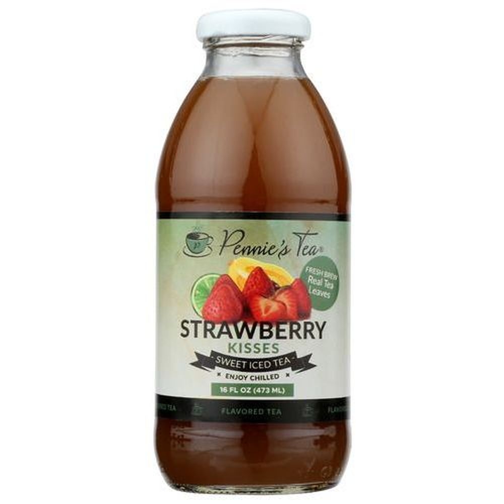 Pennies Tea Strawberry Kisses Sweet Iced Tea, 16 Fluid Ounce -- 12 per case