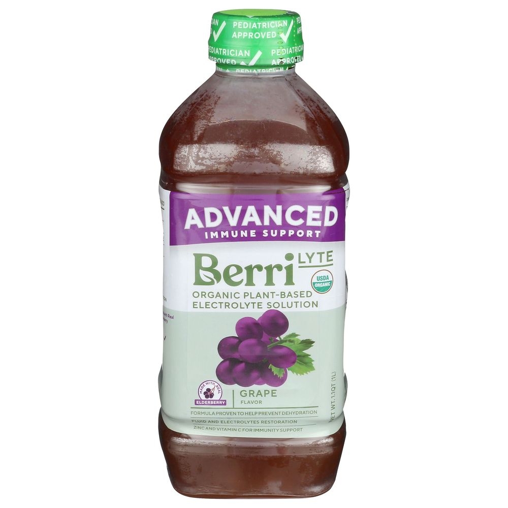 Berri Lyte Organic Grape Electrolyte Solution, 35.2 Fluid Ounce -- 6 per case