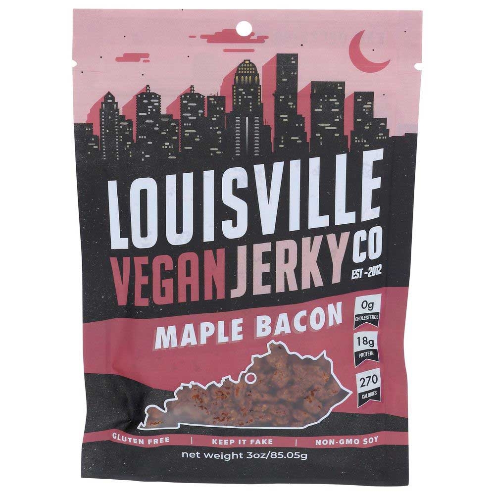 Louisville Vegan Jerky Maple Bacon, 3 Ounce -- 10 per case
