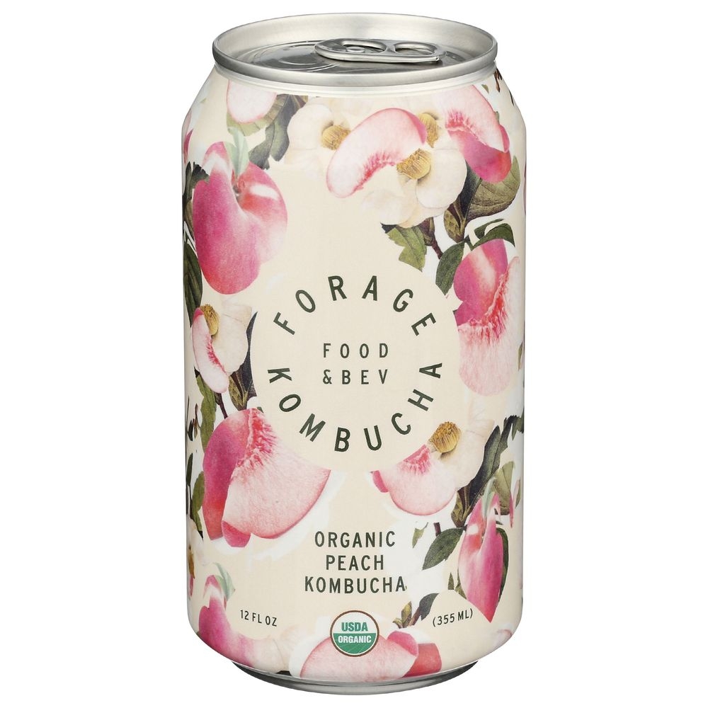 Forage Organic Peach Kombucha, 12 Fluid Ounce -- 12 per case