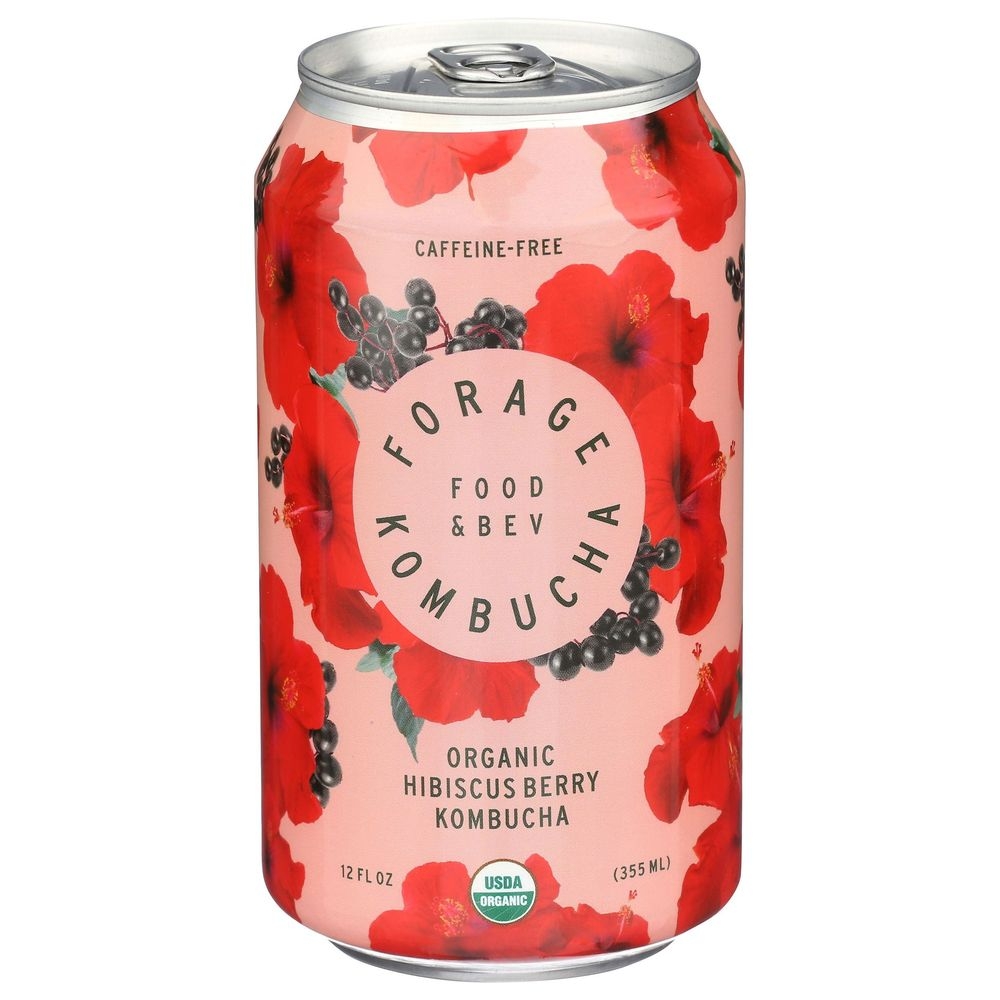Forage Organic Hibiscus Berry Kombucha, 12 Fluid Ounce -- 12 per case.