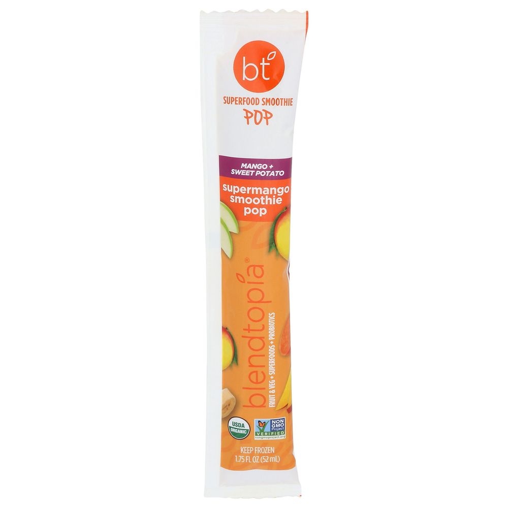 Blendtopia Organic Supermango Smoothie Pops, 1.75 Fluid Ounce -- 48 per case