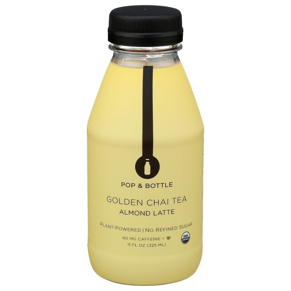 Pop and Bottle Organic Golden Turmeric Almond Latte, 11 Fluid Ounce -- 6 per case