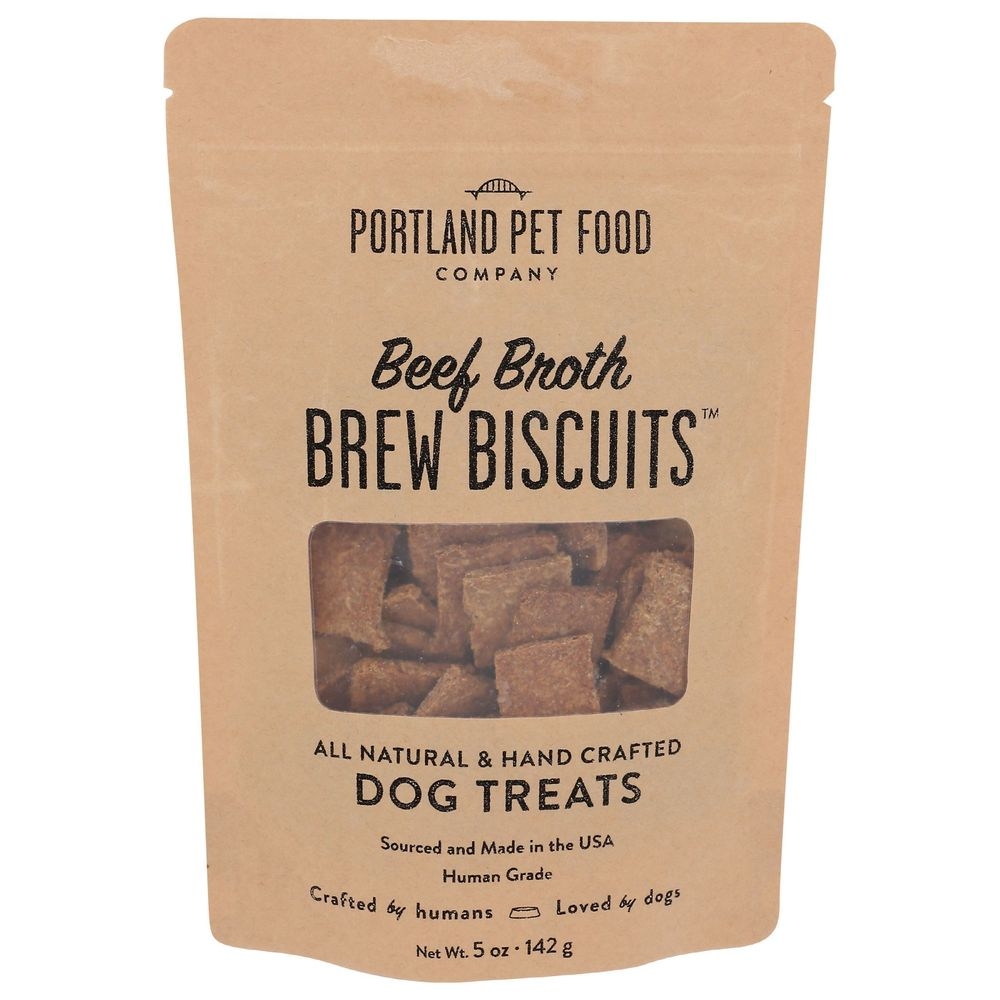 Portland Pet Food Beef Broth Brew Biscuits Dog Treats, 5 Ounce -- 6 per case