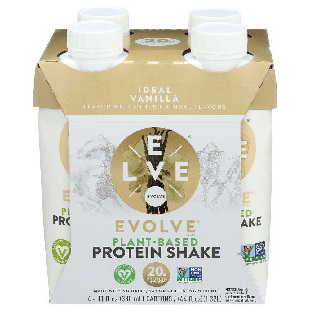 Evolve Ideal Vanilla Protein Shake, 11 Ounce - 4 count per pack -- 3 packs per case