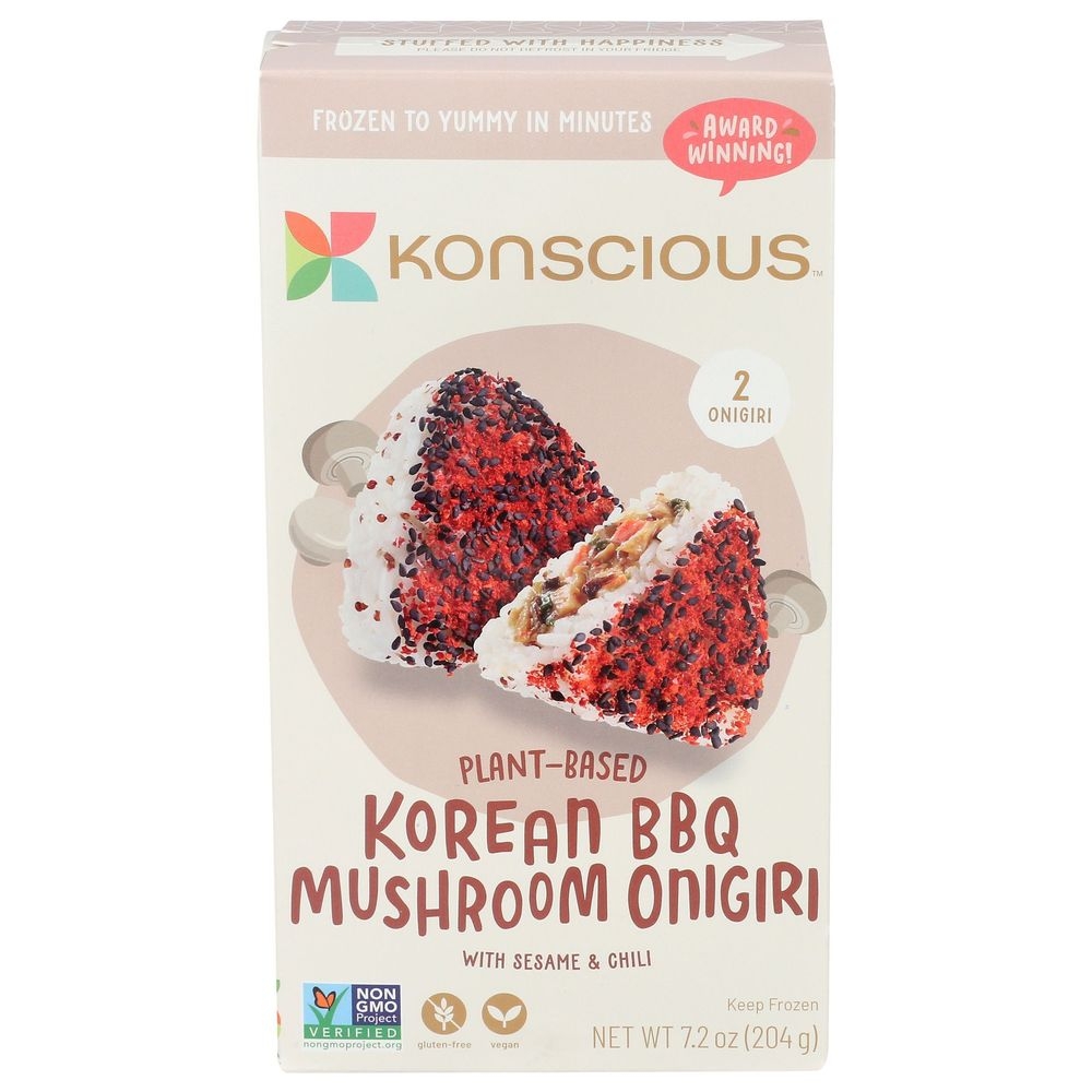 Konscious Plant-Based Korean Bbq Mushroom Onigiri with Sesame and Chili, 7.2 Ounce -- 8 per case