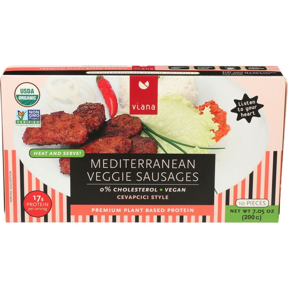 Viana Veggie Mediterranean Sausage, 7.05 Ounce -- 6 per case