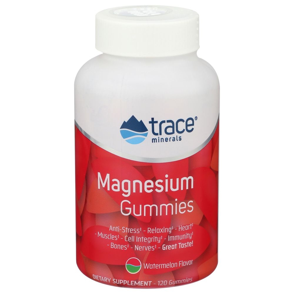 Trace Minerals Watermelon Flavor Magnesium Gummies Dietary Supplement, 120 count