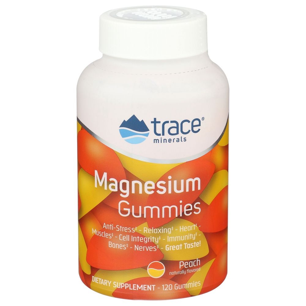 Trace Minerals Peach Magnesium Gummies, 120 count