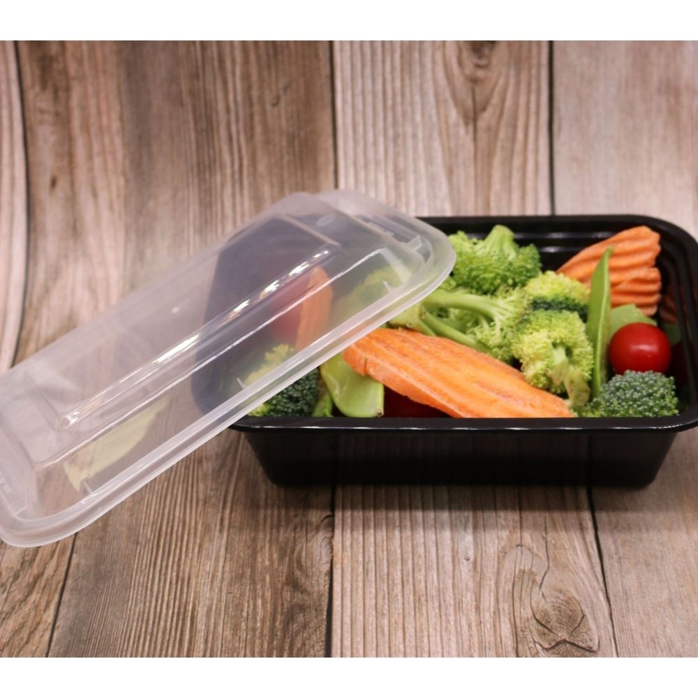 Tripak Black Base Clear Lid Microwaveable Container - Combo Pack, 5 x 4 x 1.5 inch -- 150 per case.