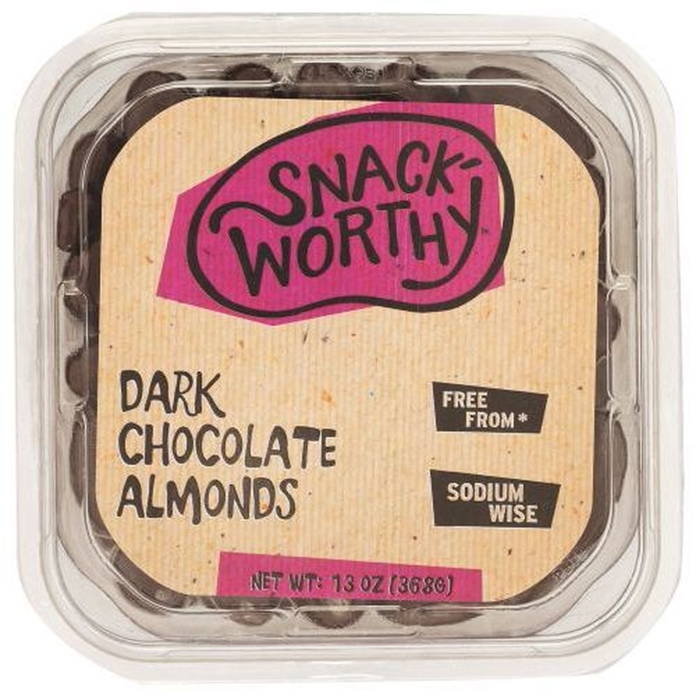 Snackworthy Dark Chocolate Almonds, 13 Ounce -- 12 per case