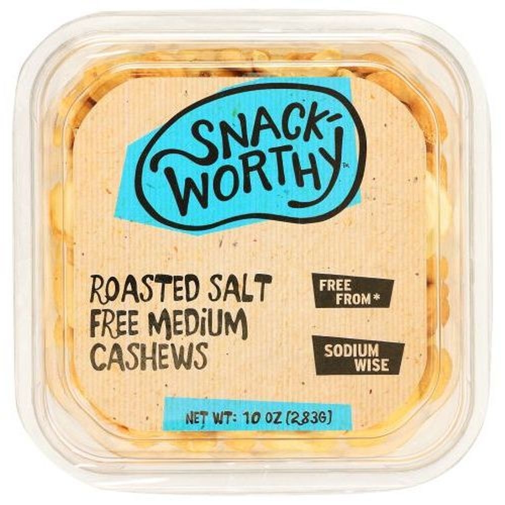 Snackworthy Salt Free Roasted Medium Cashew, 10 Ounce -- 12 per case