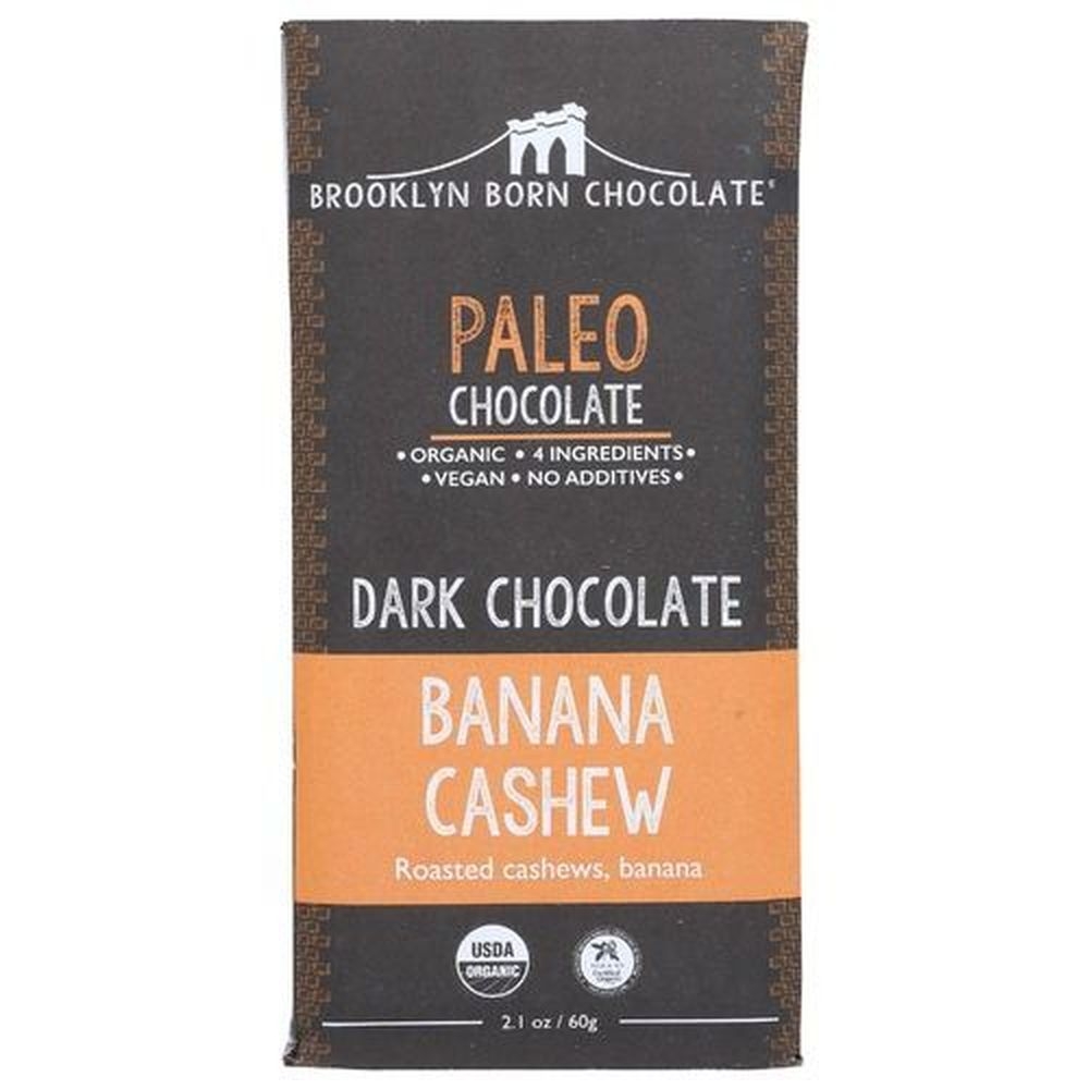 Brooklyn Born Banana Cashew Dark Chocolate Bar, 2.1 Ounce -- 12 per case
