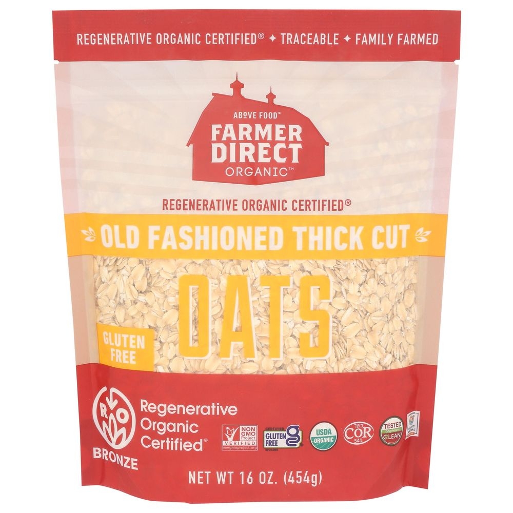 Farmer Direct Organic Old Fashioned Thick Cut Oats, 16 Ounce -- 6 per case