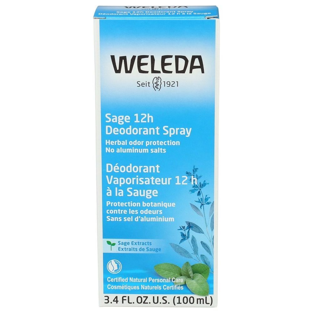 Weleda Sage Deodorant Spray, 3.4 Fluid Ounce