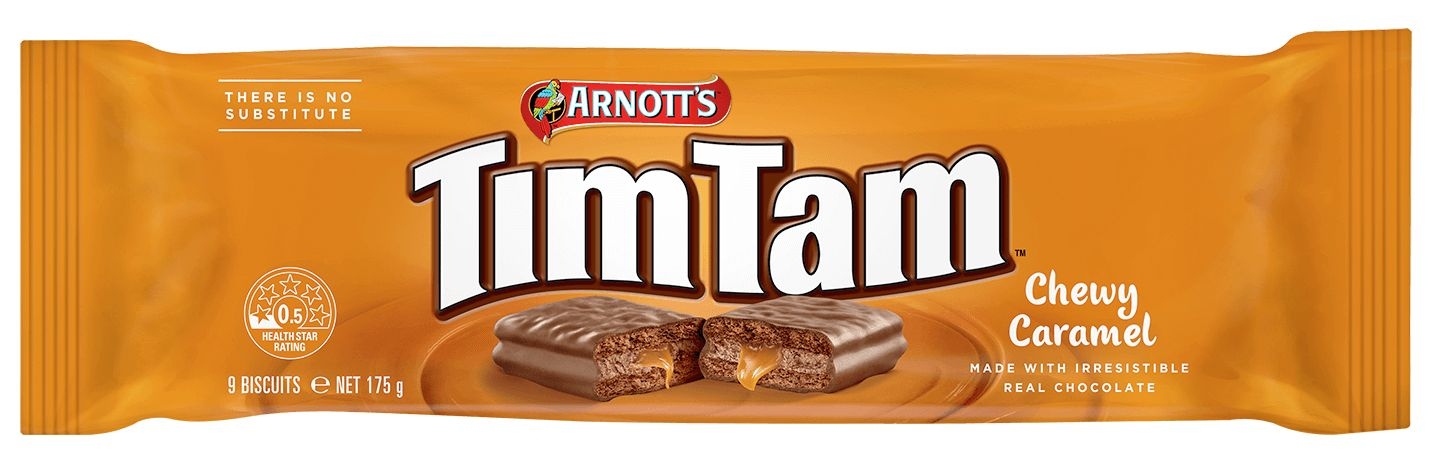 Arnotts Tim Tam Chewy Caramel Chocolate Biscuit, 6.2 Ounce -- 12 per case