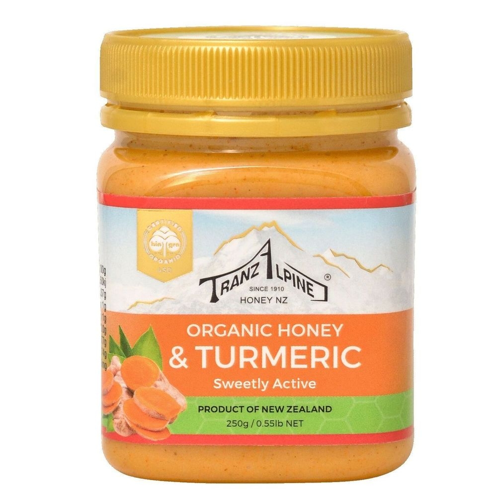 Tranzalpine Organic Honey with Turmeric, 8.8 Ounce -- 3 per case