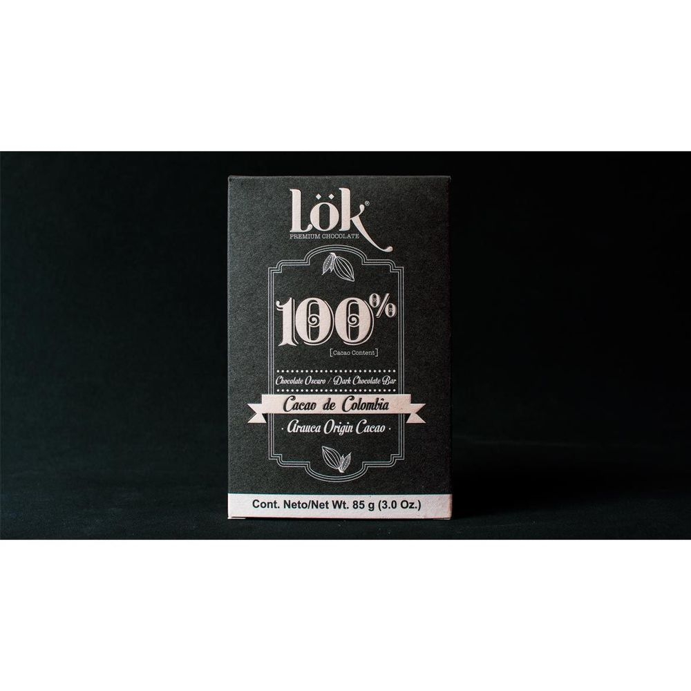 Lok Foods 100 Percent Cacao Dark Chocolate Bar, 3 Ounce -- 12 per case