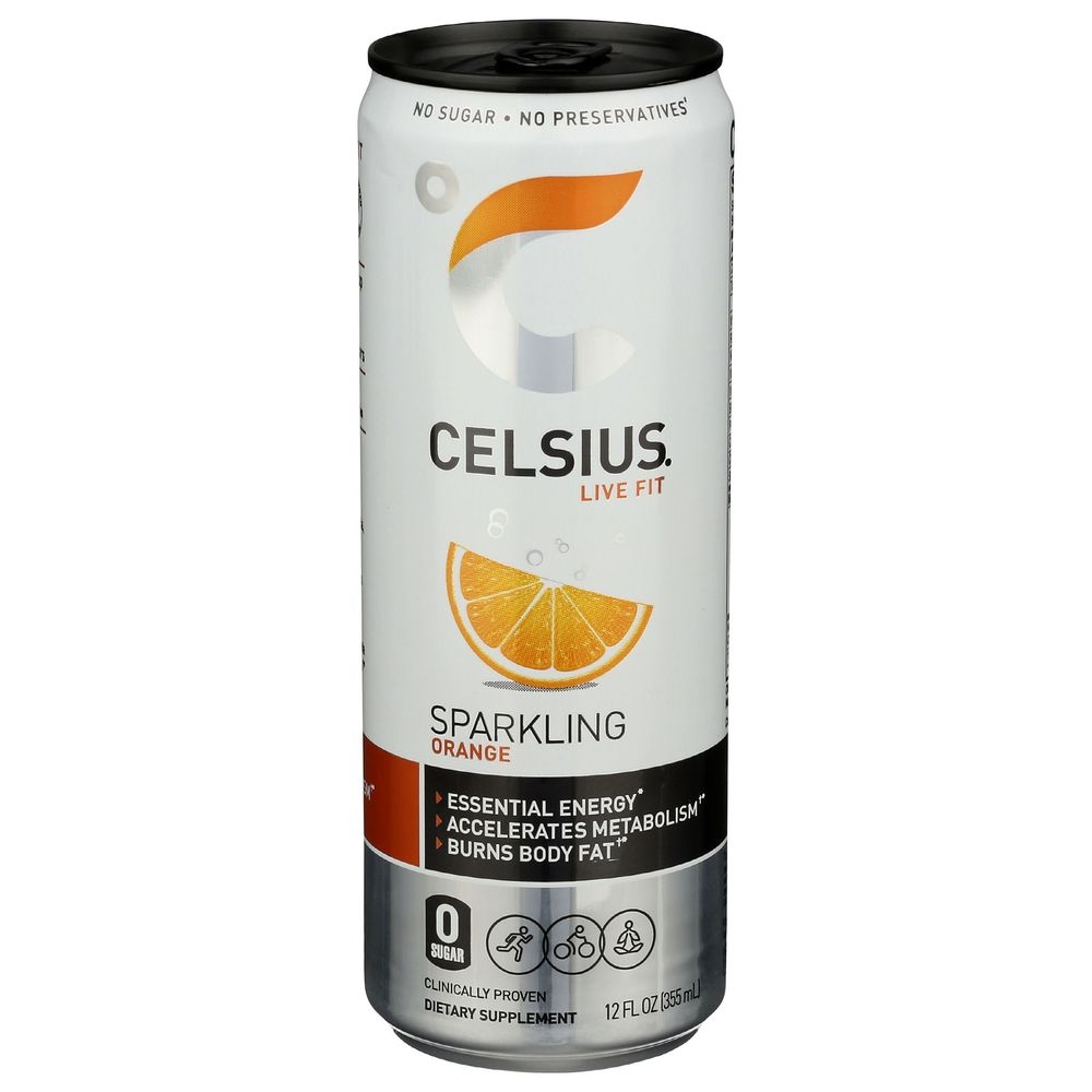 Celsius Orange Sparkling Drink, 48 Ounce -- 6 per case