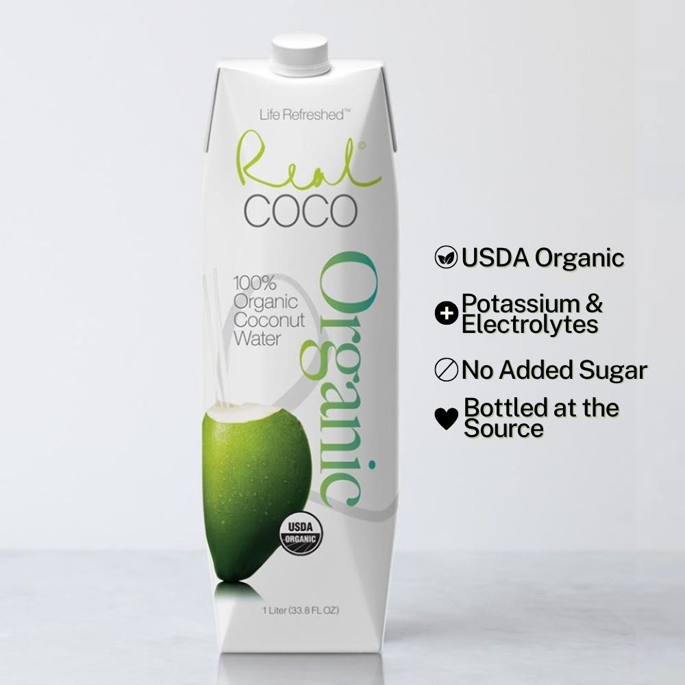 Real Coco Organic Pure Coconut Water, 33.8 Fluid Ounce -- 6 per case
