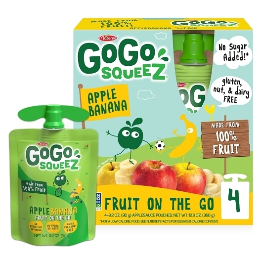 GoGo Squeez Apple Banana On The Go Applesauce, 3.2 Ounce -- 48 per case.