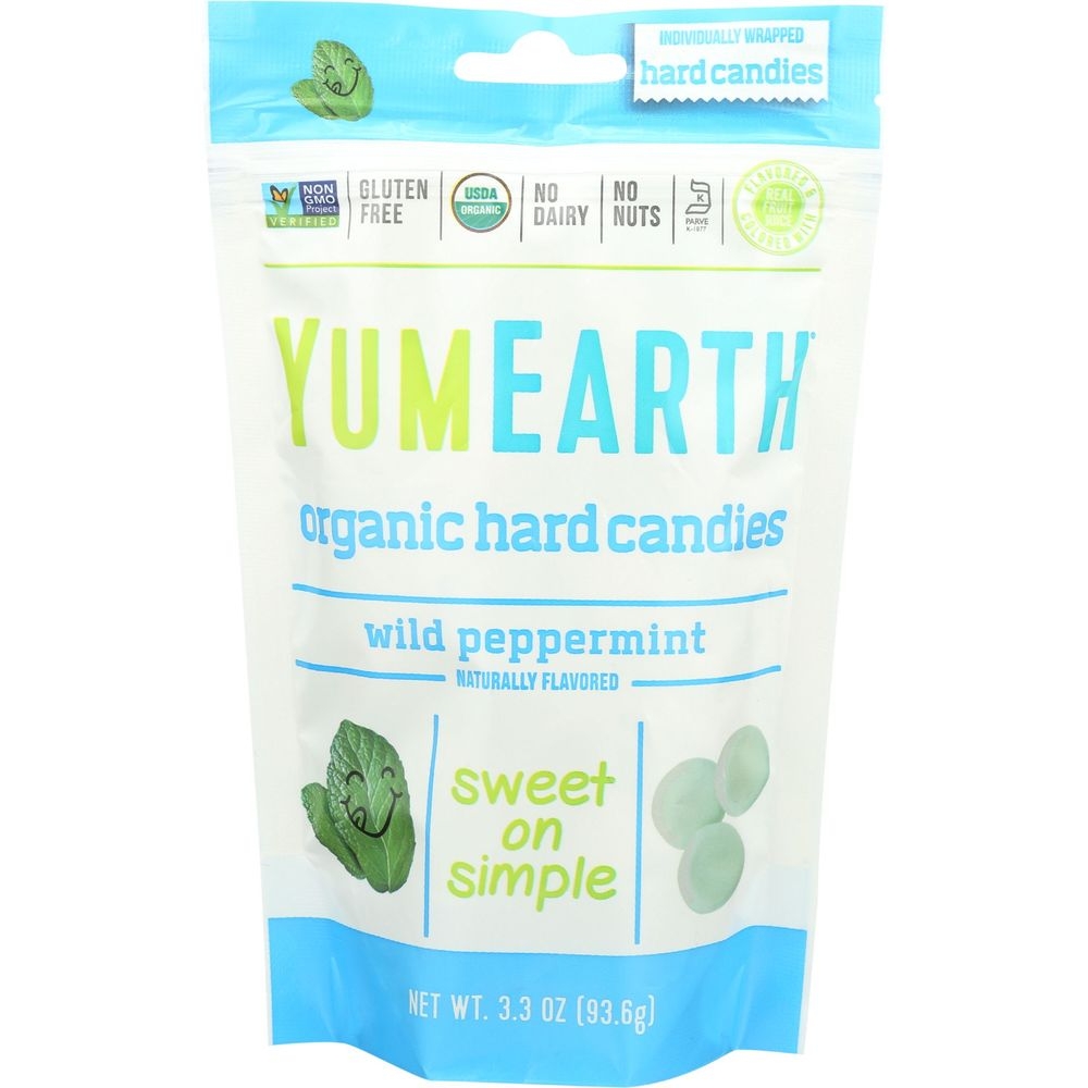 YumEarth Organic Wild Peppermint Candy Drop, 3.3 Ounce -- 6 per case