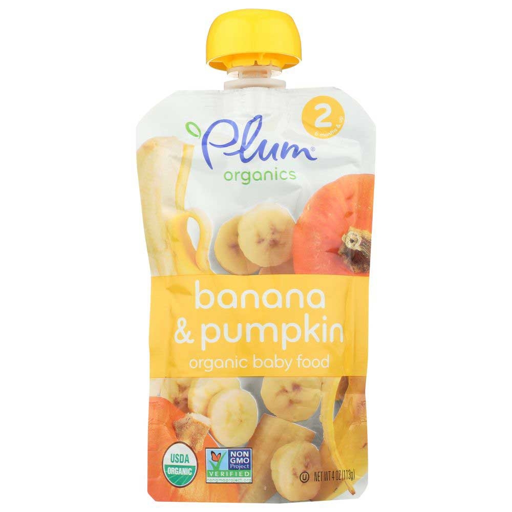 Plum Organics Pumpkin and Banana Baby Food, 4 Ounce -- 12 per case