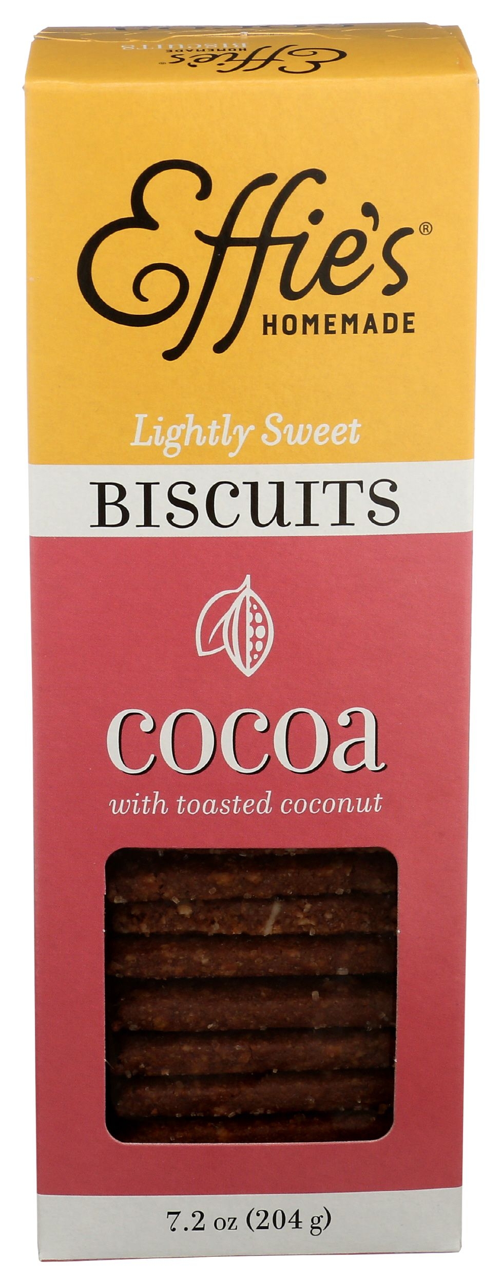 Effies Homemade Lightly Sweet Cocoa Biscuits, 7.2 Ounce -- 12 per case