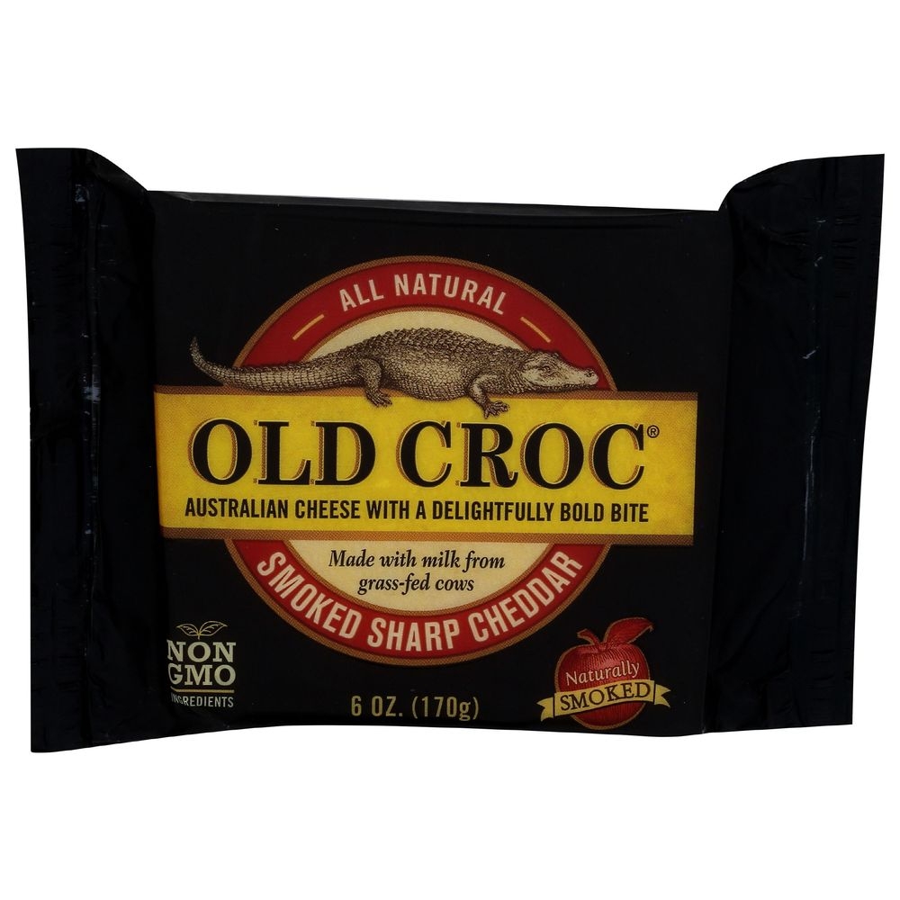 Old Croc Smoked Sharp Cheddar Cheese Chunk, 6 Ounce -- 12 per case