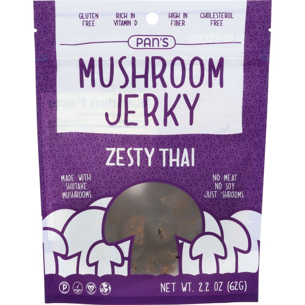 Pans Zesty Thai Mushroom Jerky, 2.2 Ounce -- 6 per case