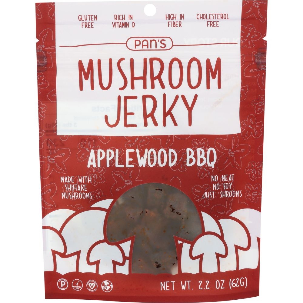 Pans Applewood BBQ Mushroom Jerky, 2.2 Ounce -- 6 per case