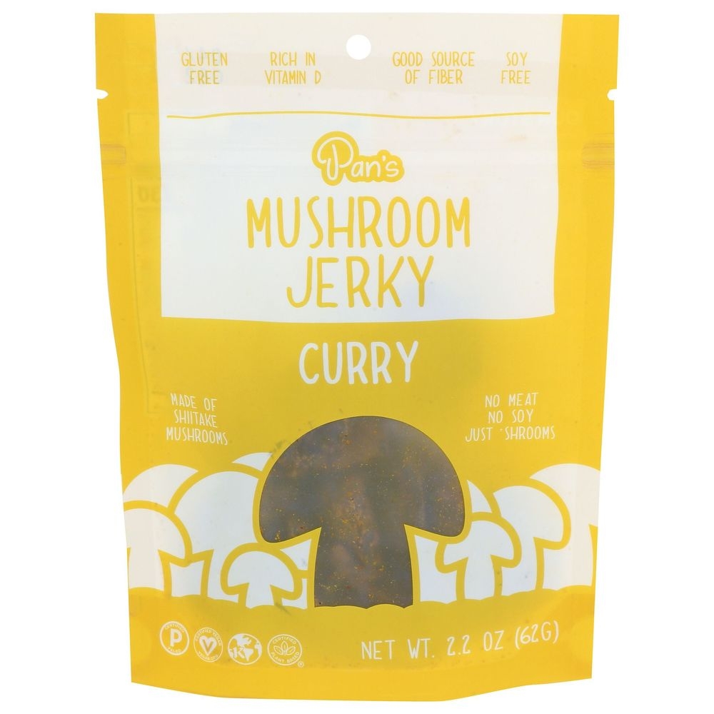 Pans Curry Mushroom Jerky, 2.2 Ounce -- 6 per case