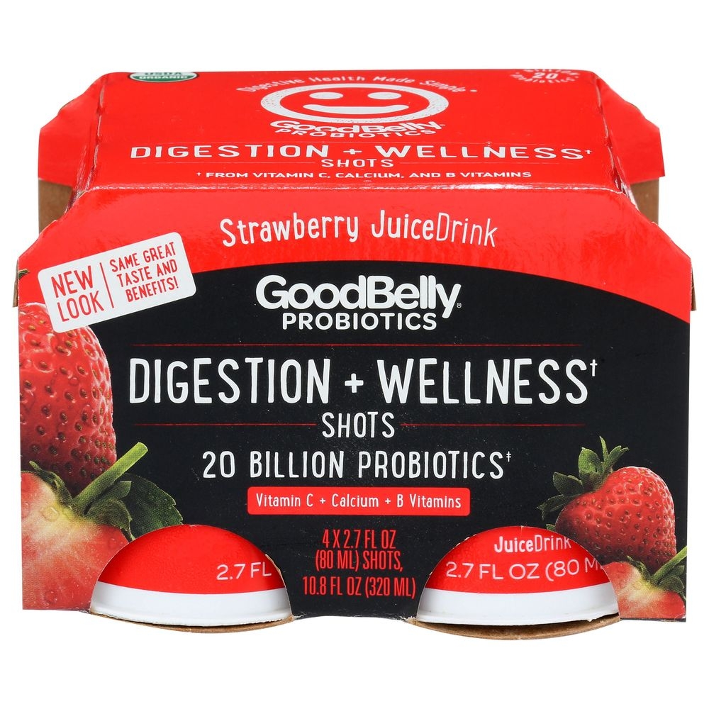 Good Belly Strawberry Probiotic Juice Drink, 2.7 Fluid Ounce -- 24 per case