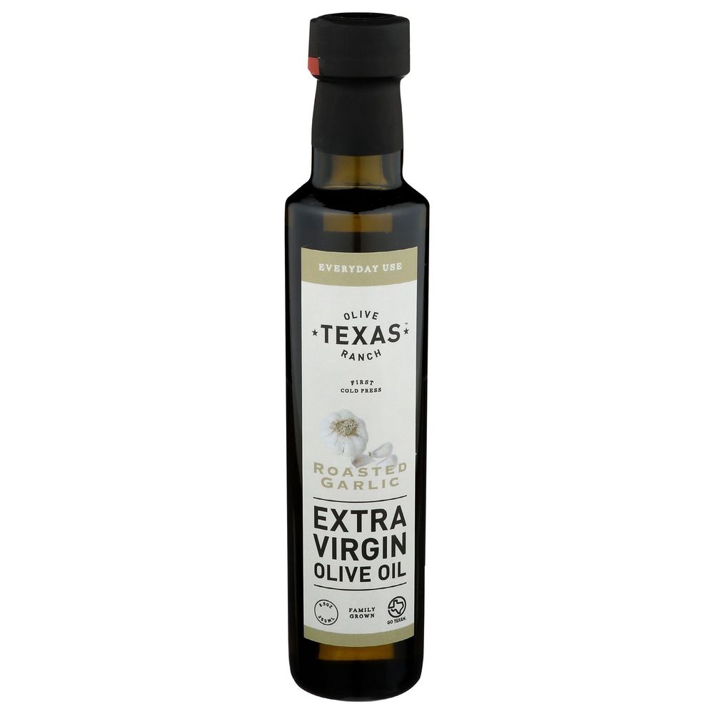 Texas Olive Ranch Roasted Garlic Extra Virgin Olive Oil, 250 Milliliter -- 12 per case