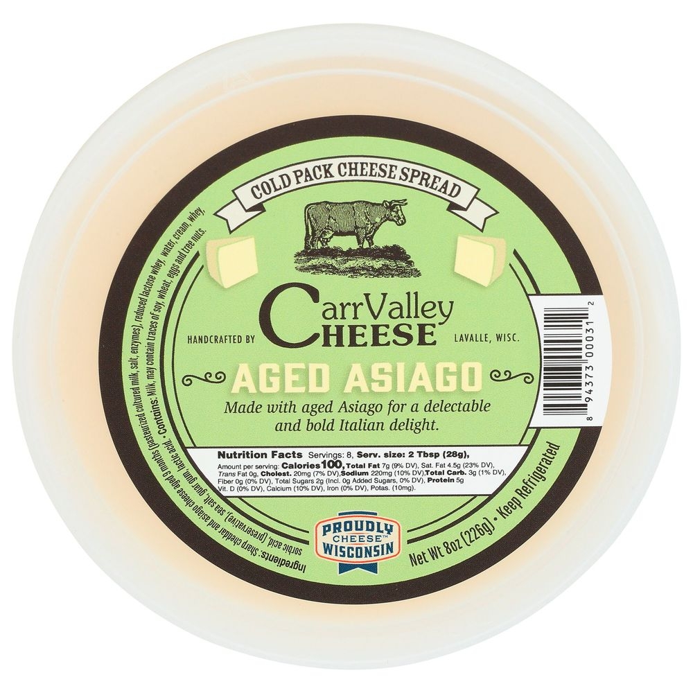 Carr Valley Aged Asiago Cheese Spread, 8 Ounce -- 12 per case