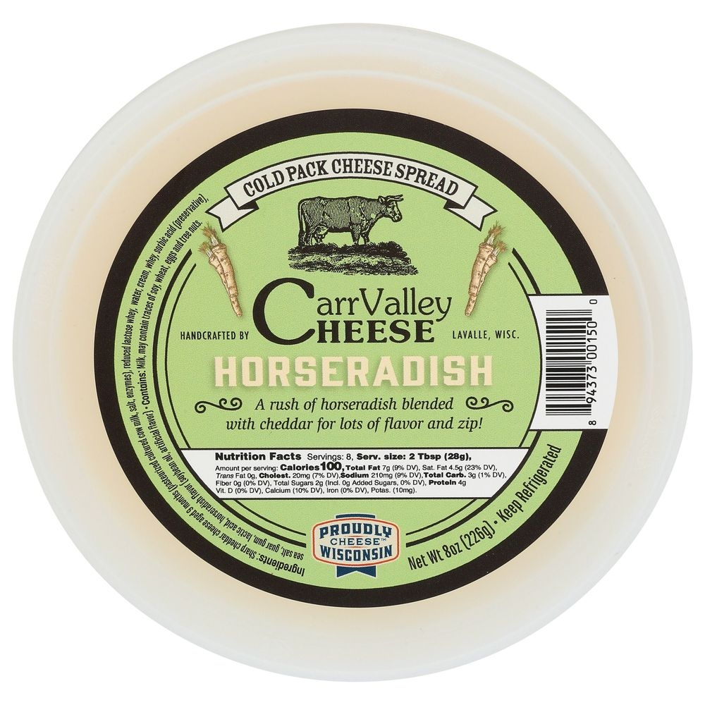 Carr Valley Horseradish Cheese Spread, 8 Ounce -- 12 per case