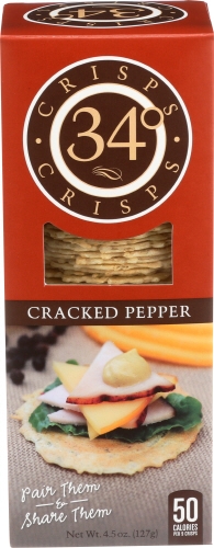 34 Degrees Cracked Pepper Crispbread, 4.5 Ounce -- 12 per case