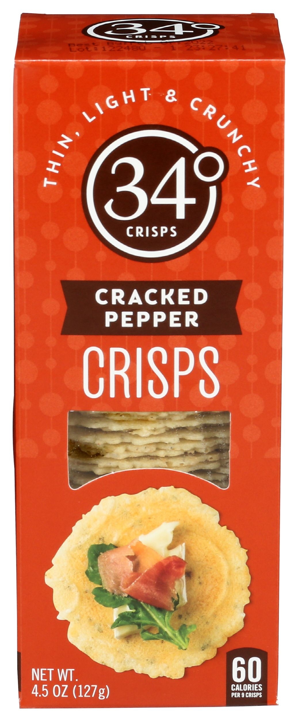 34 Degrees Cracked Pepper Crispbread, 4.5 Ounce -- 12 per case