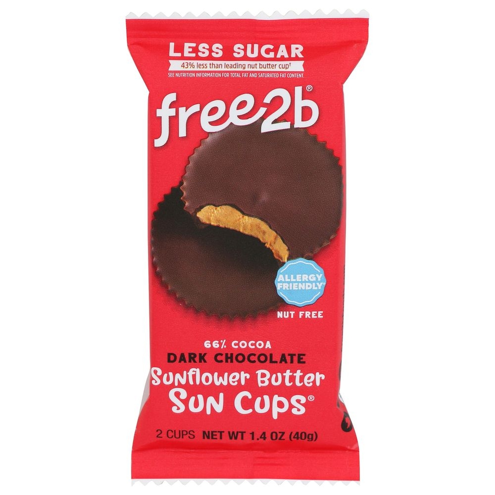 Free 2b Sunflower Butter Dark Chocolate Sun Cups, 1.4 Ounce -- 12 per case