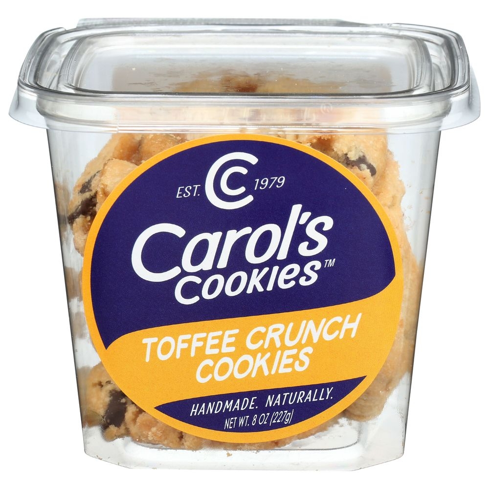 Carols Cookies Toffee Crunch Cookies, 8 Ounce -- 12 per case