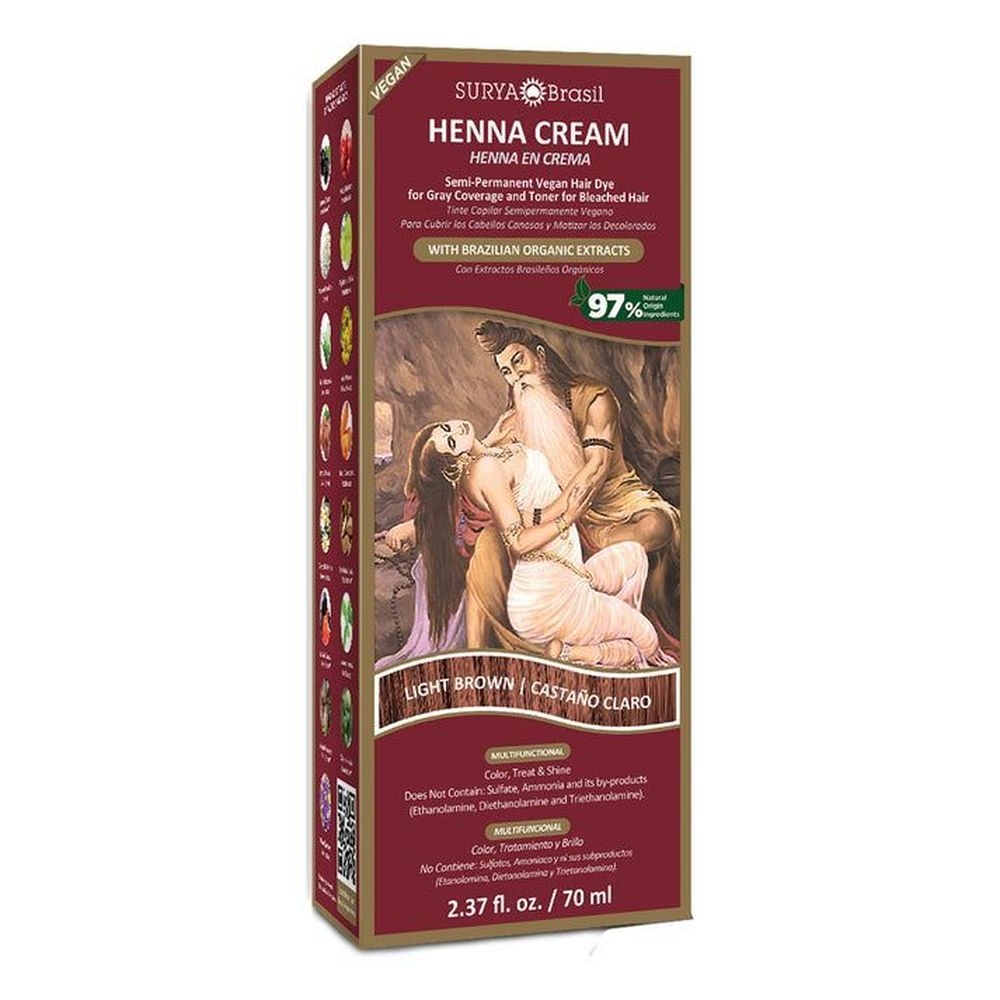 Surya Brasil Light Brown Henna Cream, 2.37 Ounce