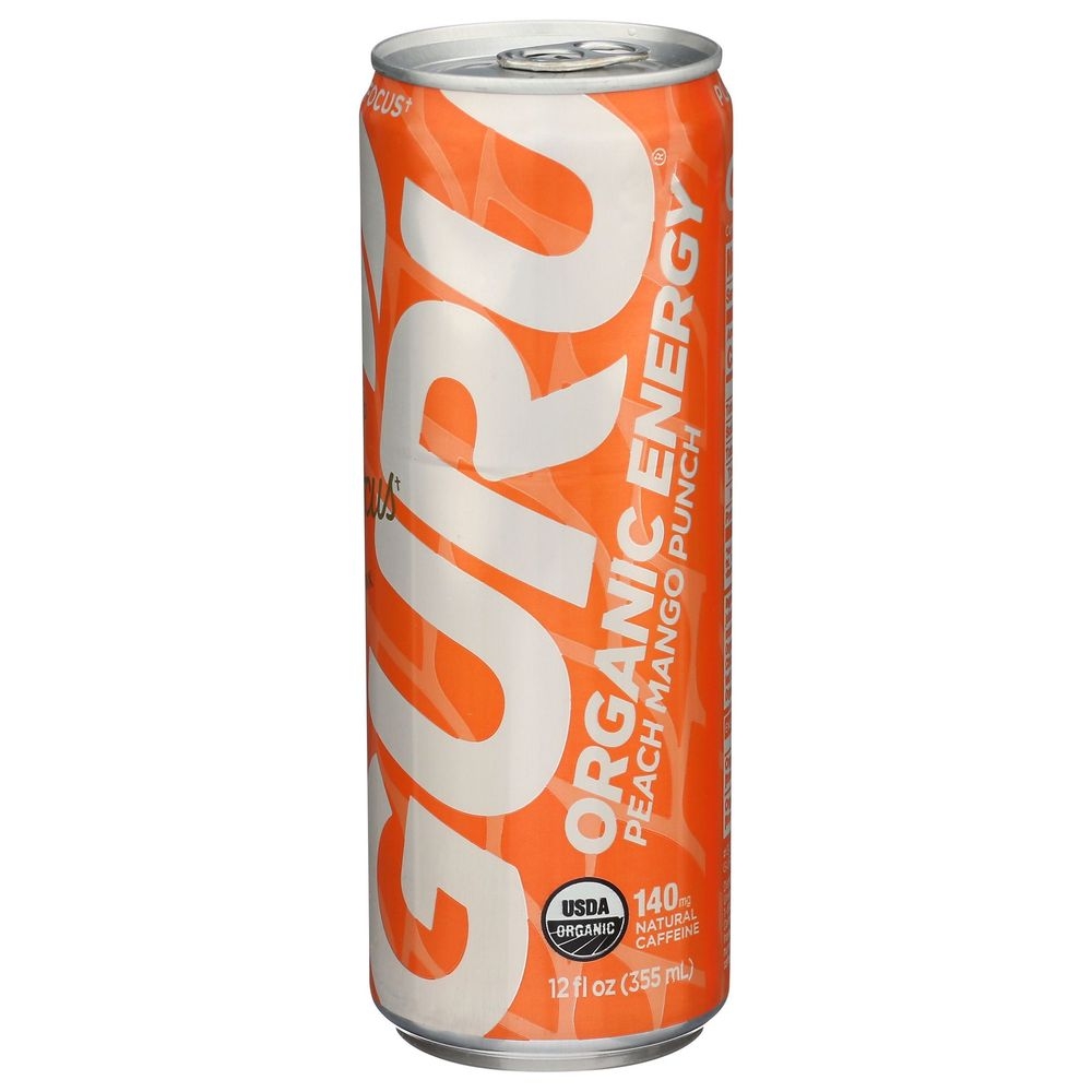 Guru Organic Peach Mango Punch Energy Drink, 12 Fluid Ounce -- 24 per case