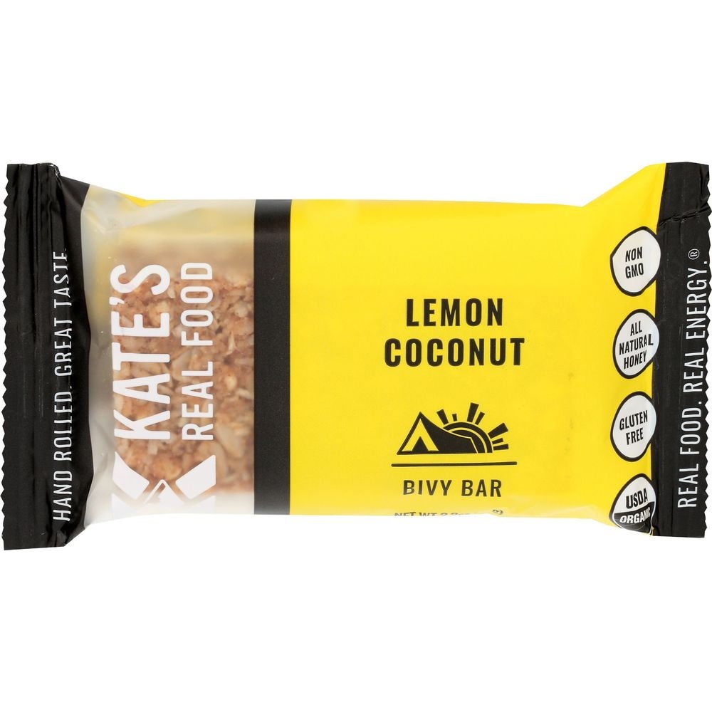 Kates Real Food Organic Lemon Coconut Bivy Bar, 2.2 Ounce -- 12 per case