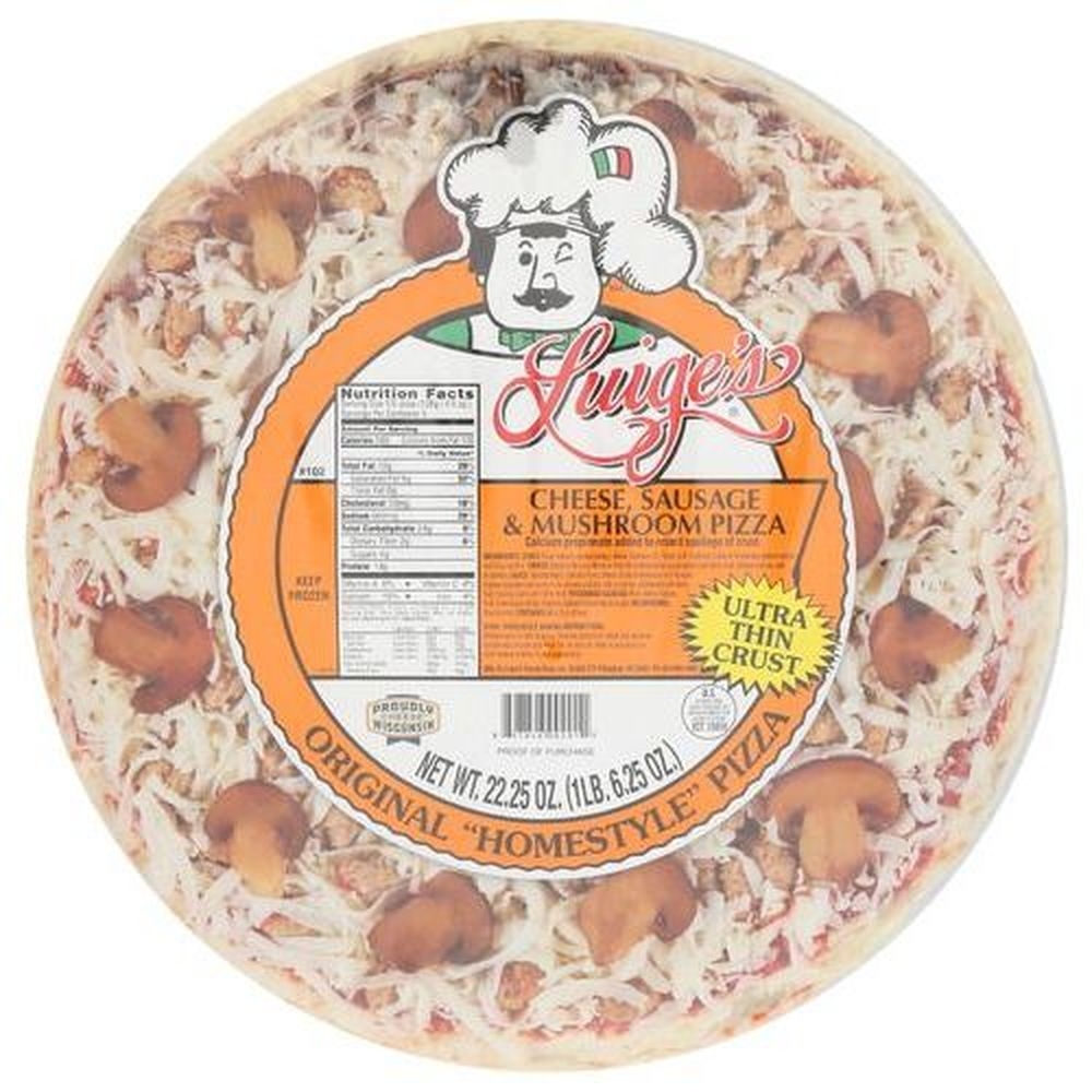 Luiges Cheese Sausage and Mushroom Thin Pizza Crust, 22.25 Ounce -- 6 per case