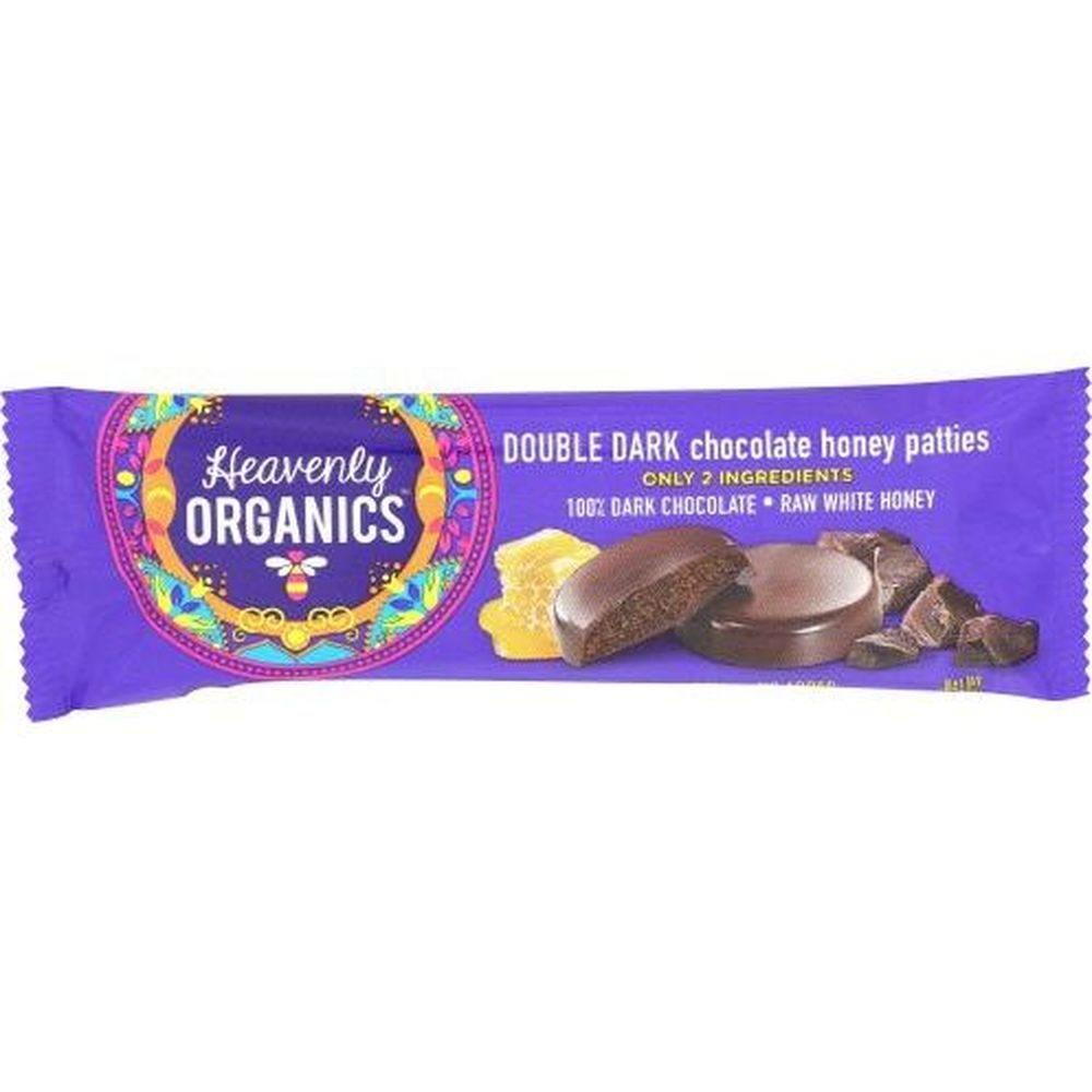 Heavenly Organics Double Dark Chocolate Honey Patties, 1.16 Ounce -- 16 per case