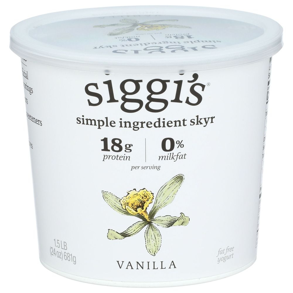 Siggis Strained Vanilla Non Fat Yogurt, 24 Fluid Ounce -- 6 per case