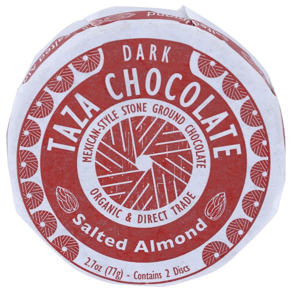 Taza Chocolate Organic Salted Almond Chocolate Disc, 2.7 Ounce -- 12 per case