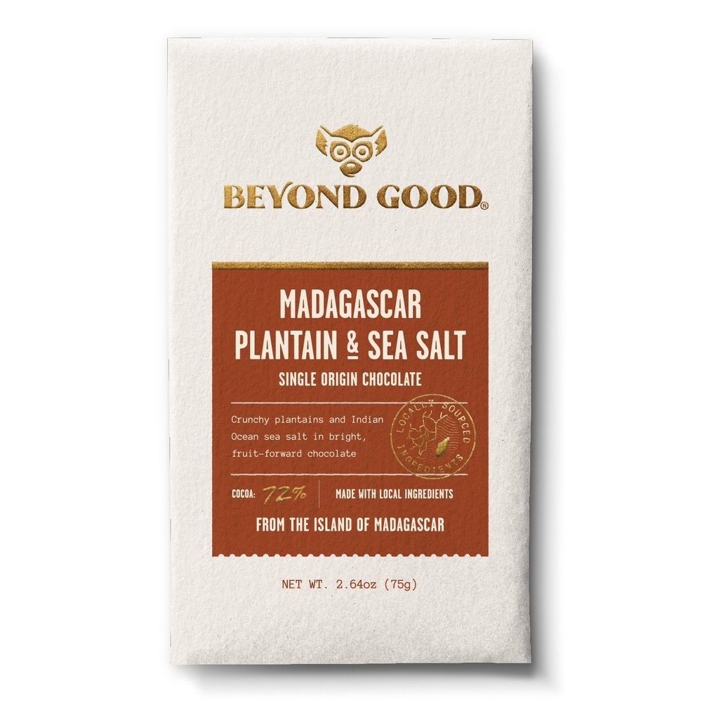Beyond Good Madagascar Plantain and Sea Salt Chocolate Bar, 2.64 Ounce -- 10 per case
