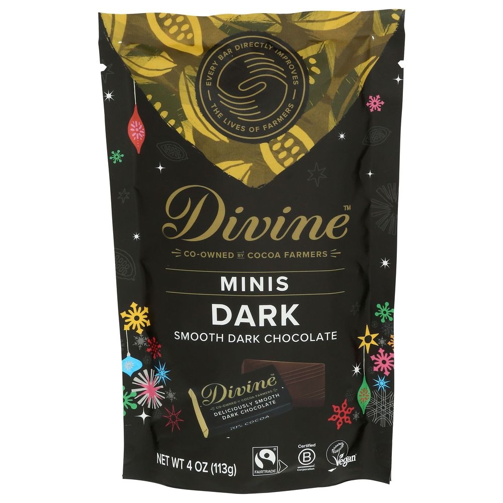 Divine Minis Dark Chocolate, 4 Ounce -- 8 per case