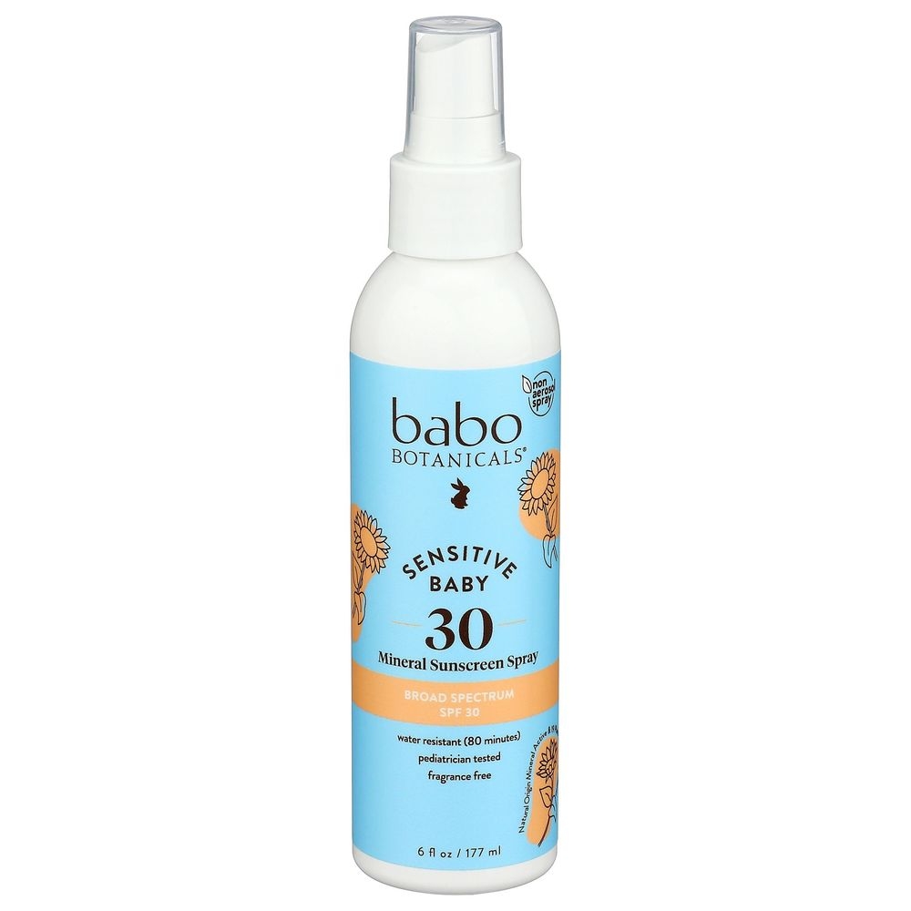 Babo Botanical SPF 30 Sensitive Baby Mineral Sunscreen Spray, 6 Ounce